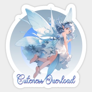 Cuteness Overload Blue Hair Fairy Girl Sticker